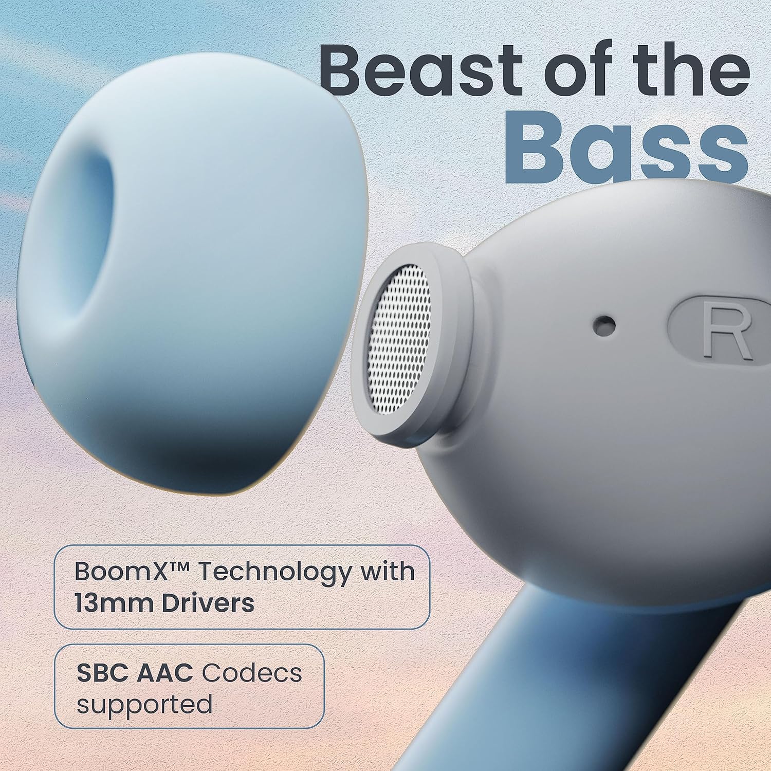 Roll over image to zoom in Boult Z60 Truly Wireless in Ear Earbuds with 60H Playtime, Zen™ ENC Mic, 50ms Low Latency, 13mm Bass Drivers, Type-C Fast Charging, Made in India, BT V5.3, Touch Control, IPX5 Ear Buds (Powder Blue) - Image 5